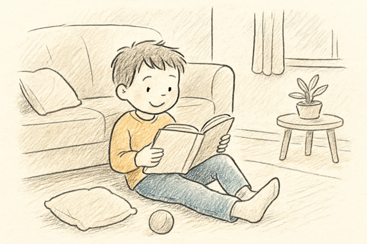 家でくつろぐ子どものイメージ