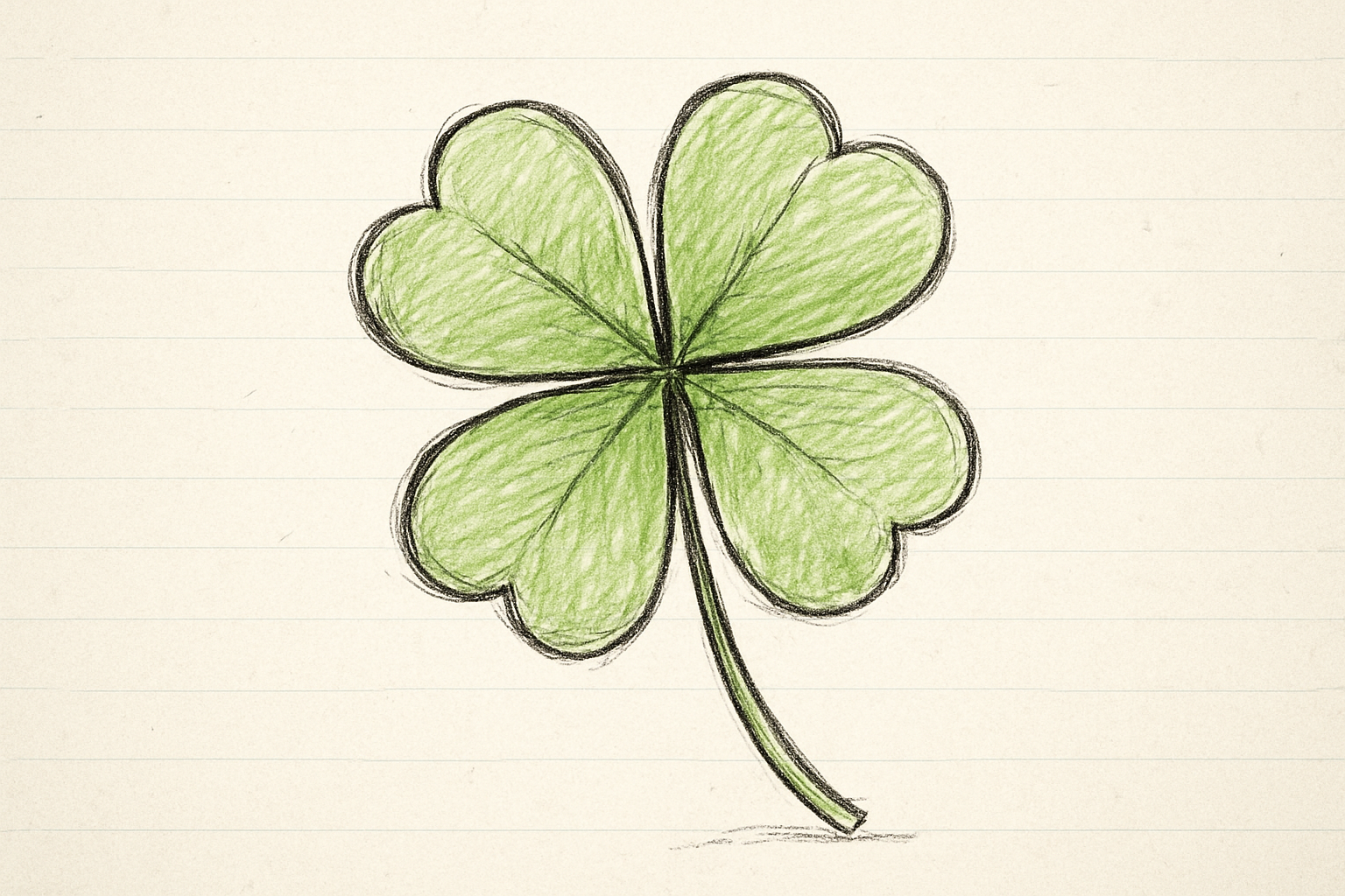 四葉のクローバーのイラスト