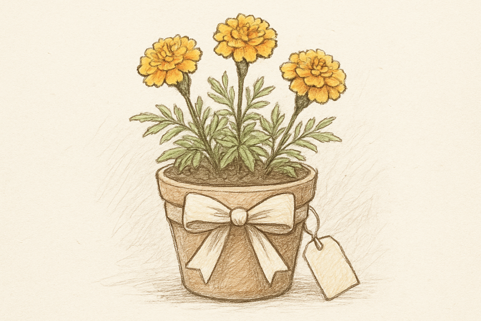 マリーゴールドの鉢植えギフトのイメージ