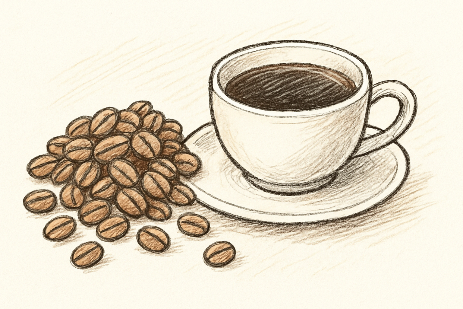 コピ・ルアクのコーヒー豆とカップのイメージ