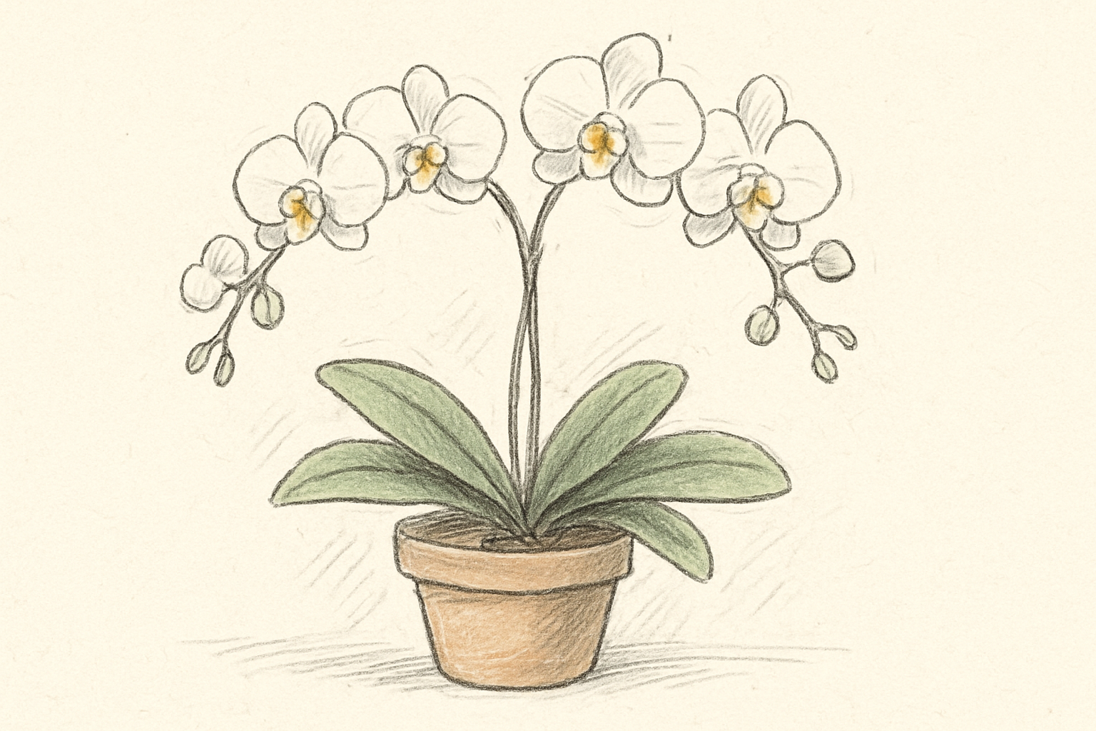 白い胡蝶蘭の鉢植えのイメージ画像