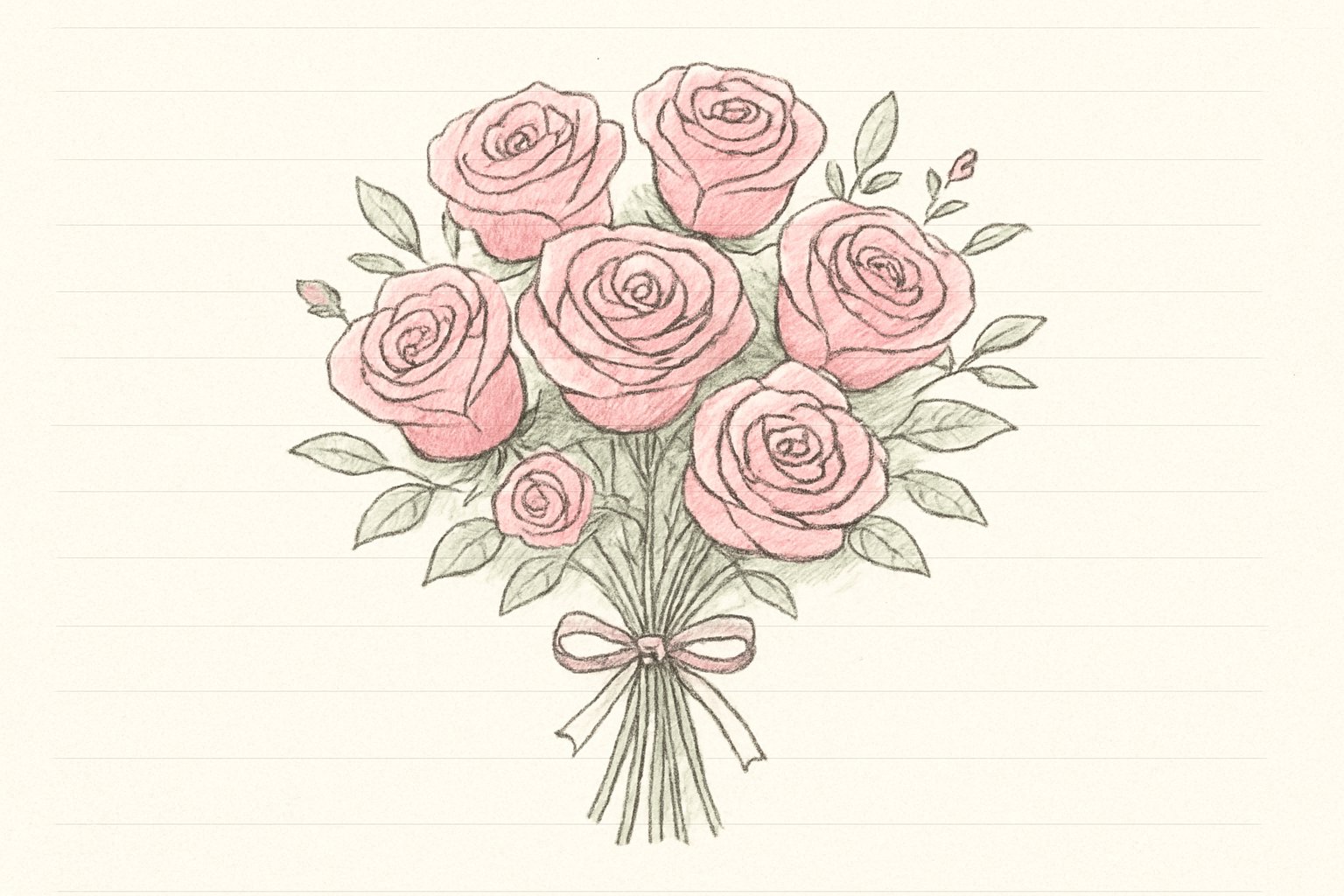 ピンクのバラの花束のイメージ